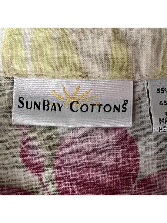 Sunbay Cottons Linen Blend Tropical Floral Hawaiian Shirt Women’s M Beach Resort - Picture 8 of 10